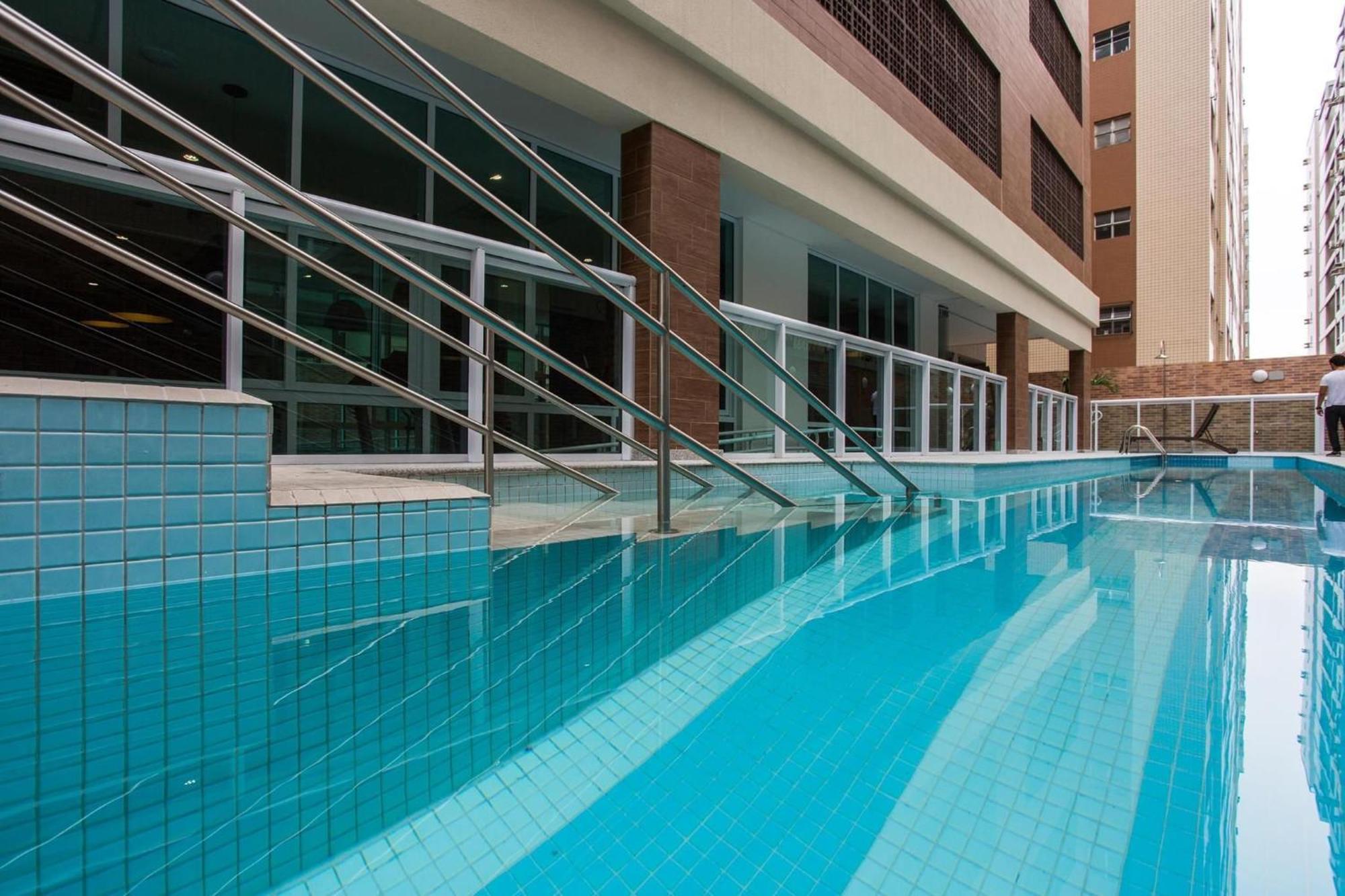 شقة Residencial Estanconfor Com Vista Mar 2 Ac E Garagem سانتوس المظهر الخارجي الصورة
